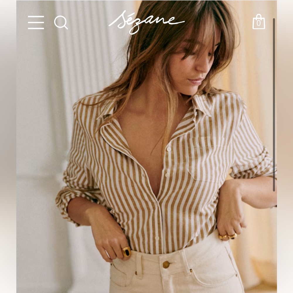 Sezane tomboy shirt, size 46